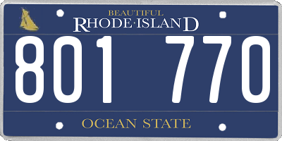RI license plate 801770