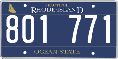 RI license plate 801771