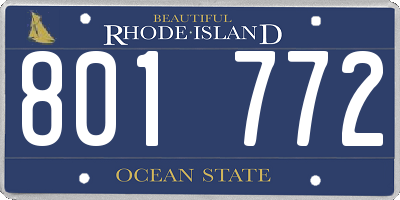 RI license plate 801772