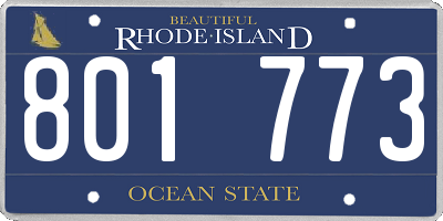 RI license plate 801773