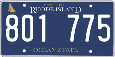 RI license plate 801775