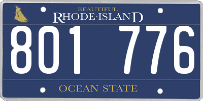 RI license plate 801776