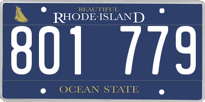 RI license plate 801779