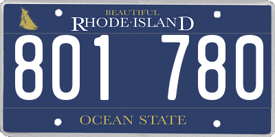 RI license plate 801780