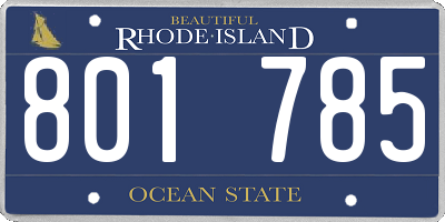 RI license plate 801785