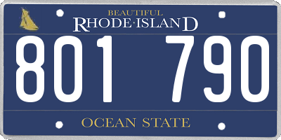 RI license plate 801790