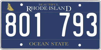 RI license plate 801793