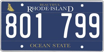 RI license plate 801799