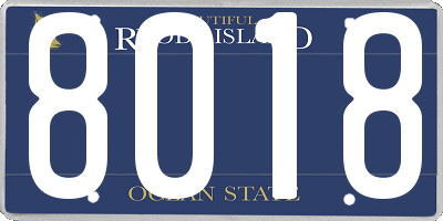 RI license plate 8018