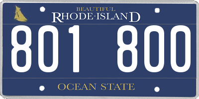 RI license plate 801800
