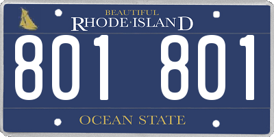 RI license plate 801801