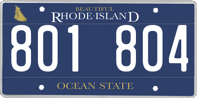 RI license plate 801804