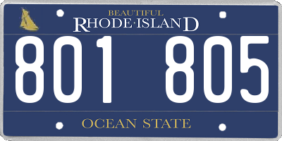 RI license plate 801805