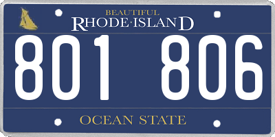 RI license plate 801806