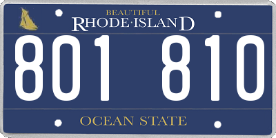 RI license plate 801810