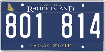 RI license plate 801814