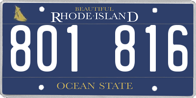 RI license plate 801816
