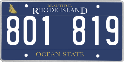 RI license plate 801819