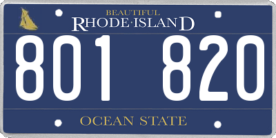 RI license plate 801820