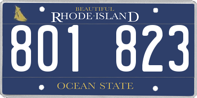RI license plate 801823