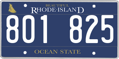RI license plate 801825