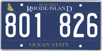 RI license plate 801826