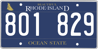 RI license plate 801829