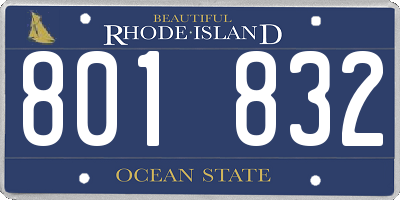 RI license plate 801832