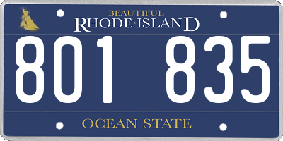 RI license plate 801835