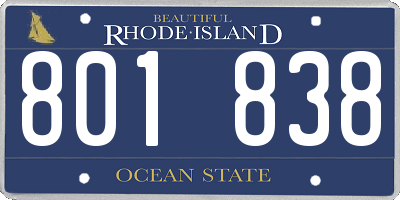 RI license plate 801838