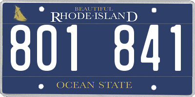 RI license plate 801841