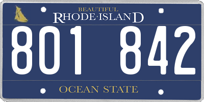 RI license plate 801842