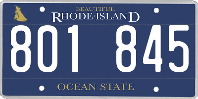 RI license plate 801845