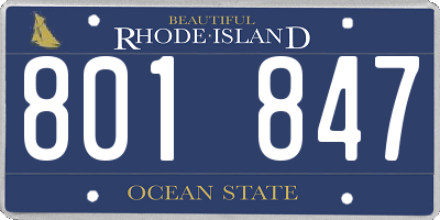 RI license plate 801847