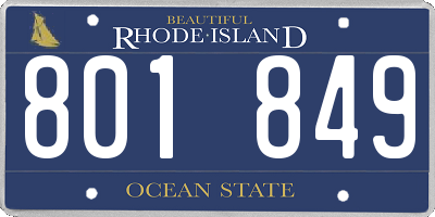 RI license plate 801849