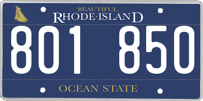 RI license plate 801850