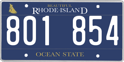 RI license plate 801854