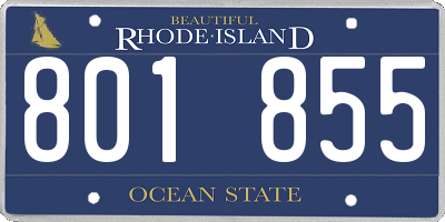 RI license plate 801855