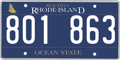 RI license plate 801863