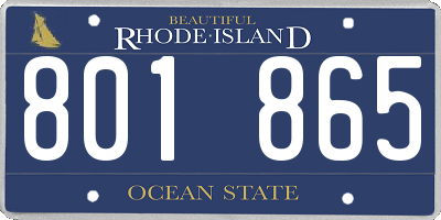 RI license plate 801865