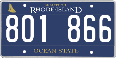 RI license plate 801866