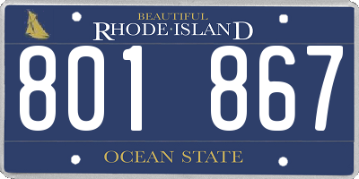 RI license plate 801867