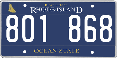 RI license plate 801868