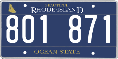 RI license plate 801871