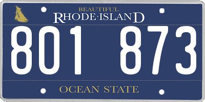 RI license plate 801873