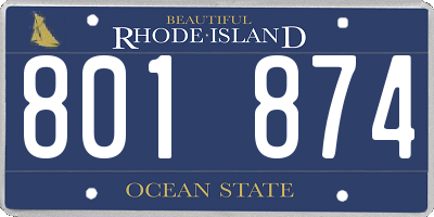 RI license plate 801874