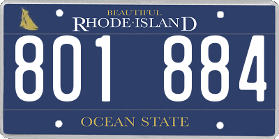 RI license plate 801884
