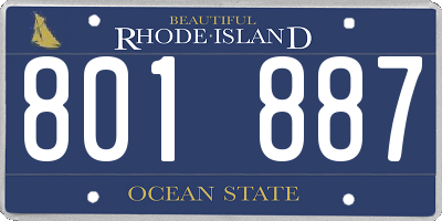 RI license plate 801887