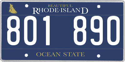 RI license plate 801890