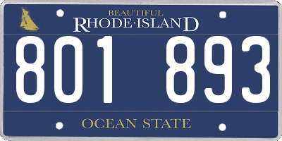 RI license plate 801893